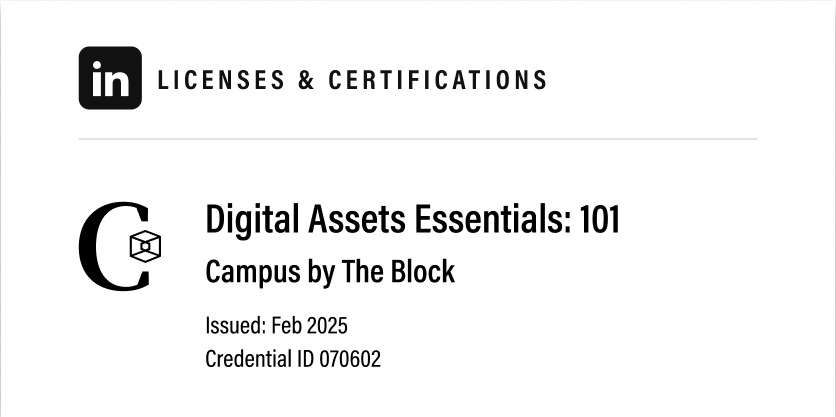 Digital Assets Essentials Certificate