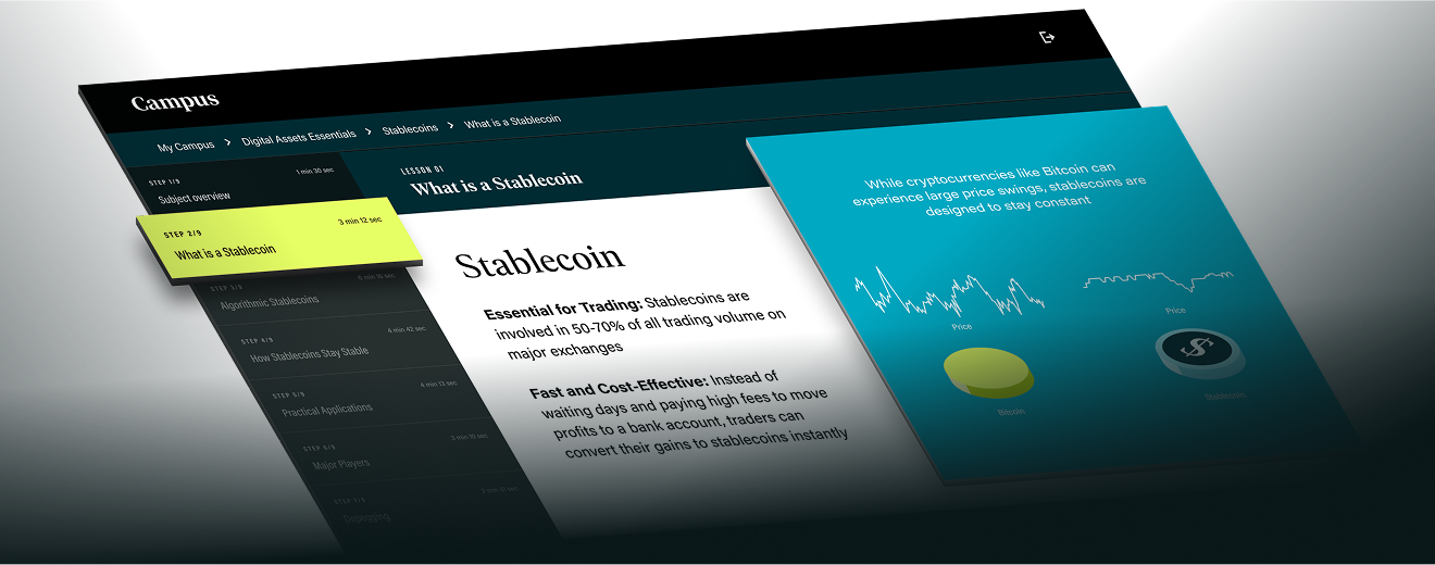 Campus platform interface showing courses and learning materials
